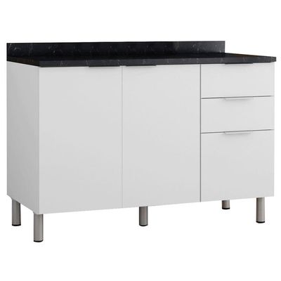 Cozinha Compacta Bartira Rubi com 2 Portas, 5 Gavetas e 1 Prateleira Branco