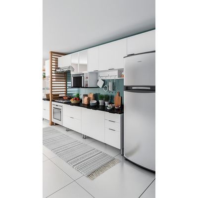 Cozinha Completa Rubi com 7 Portas 5 Gavetas e 5 Prateleiras Bartira Branco