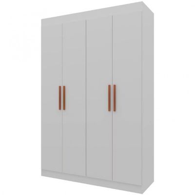 Guarda-Roupa Ville com 4 Portas 2 Gavetas e 2 Prateleiras 134cm de largura Bartira Branco