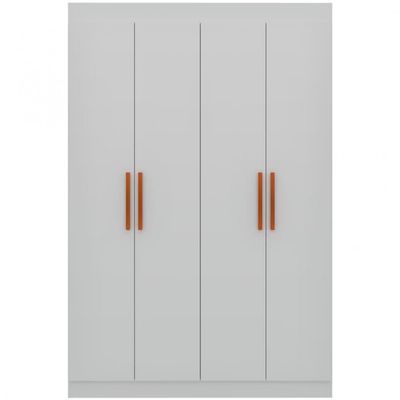 Guarda-Roupa Ville com 4 Portas 2 Gavetas e 2 Prateleiras 134cm de largura Bartira Branco