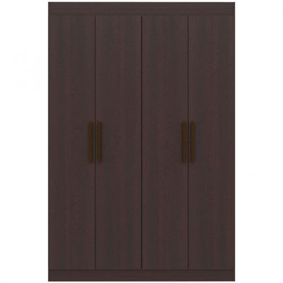 Guarda-Roupa Ville com 4 Portas 2 Gavetas e 2 Prateleiras 134cm de largura Bartira Café