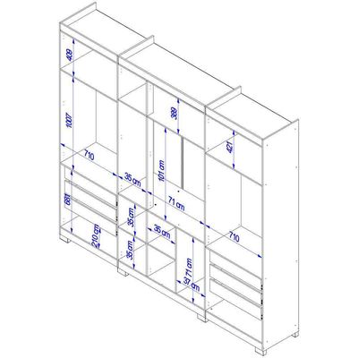 Guarda-Roupa Casal Bartira Diplomata com 7 Portas e 6 Gavetas Avelã/Cappuccino