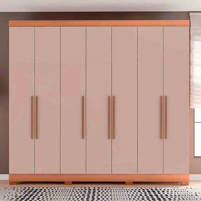 Guarda-Roupa Casal Bartira Diplomata com 7 Portas e 6 Gavetas Avelã/Cappuccino
