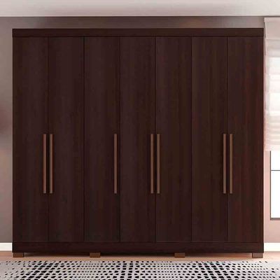 Guarda-Roupa Casal Bartira Diplomata com 7 Portas e 6 Gavetas Café