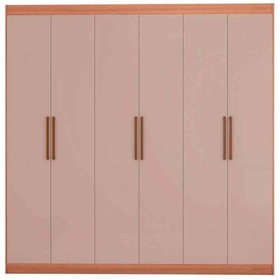 Guarda-Roupa Casal Bartira Ville com 6 Portas e 2 Gavetas Avelã/Cappuccino