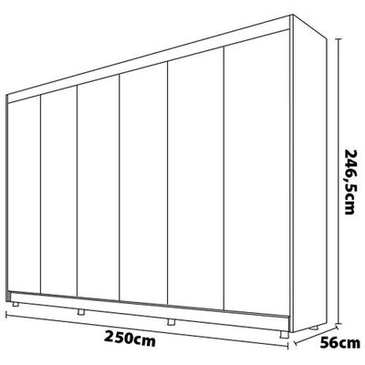 Guarda-Roupa Casal Europa Palermo com 6 Portas e 6 Gavetas Brauna