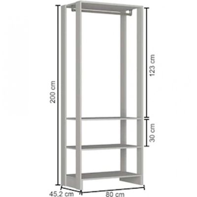 Roupeiro Closet Nova Mobile Yes com 3 Prateleiras e Cabideiro Branco
