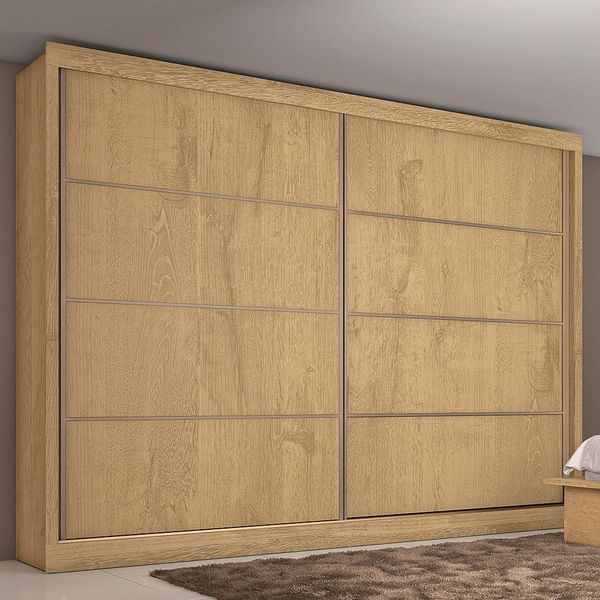 Guarda-Roupa Made Marcs Sevilha Flex com 2 Portas, 6 Gavetas e 10 Prateleiras Amêndoa e Off White