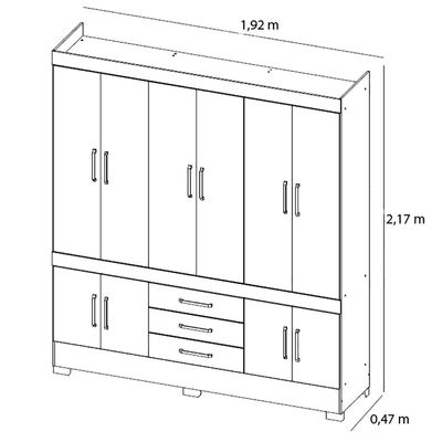 Guarda-Roupa New Murano com 10 Portas e 3 Gavetas Demóbile Amendola
