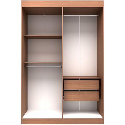 Guarda-Roupa Ville com 4 Portas 2 Gavetas e 2 Prateleiras 134cm de largura Bartira Avelã/Cappuccino