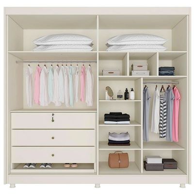 Guarda-Roupa Europa Palermo com 4 Portas e 3 Gavetas Off White
