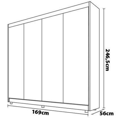 Guarda-Roupa Europa Palermo com 4 Portas e 3 Gavetas Off White