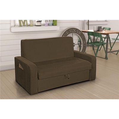 Sofá Cama Motta com Baú Matrix Castor