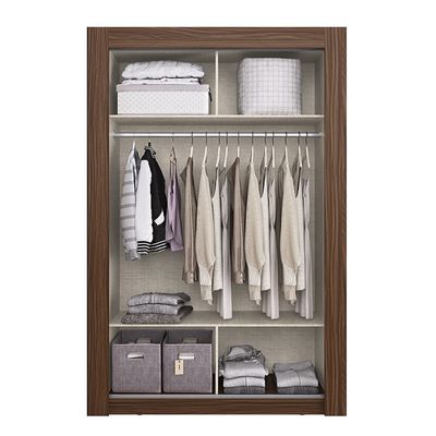 Guarda-Roupa Baden 2 Portas 2 Prateleiras Herval Nogueira