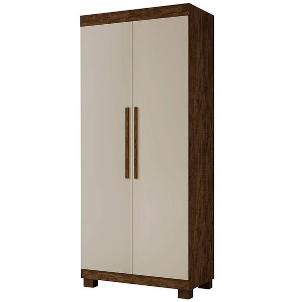 Armário Master 100 MDF com 2 Portas, 2 Gavetas, 3 Prateleiras Benetil Avelã Ipê e Off White