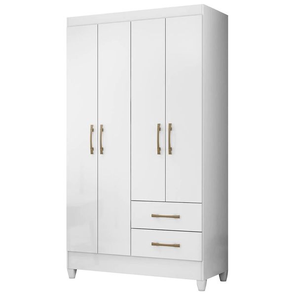 Guarda-Roupa Chile com 4 Portas e 2 Gavetas Moval Branco Guarda-Roupa Chile com 4 Portas e 2 Gavetas Moval Branco