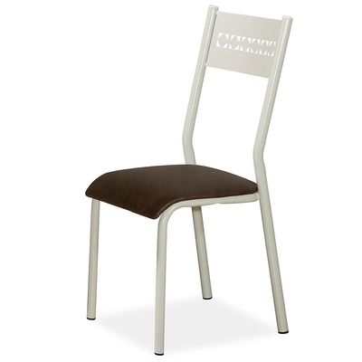 Mesa de Jantar Aço Nobre Júlia Plus com 4 Cadeiras Off White com Marrom