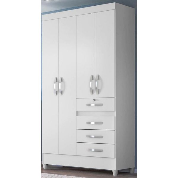 Guarda Roupa Moval Sobral Flex com 4 Portas e 4 Gavetas Branco