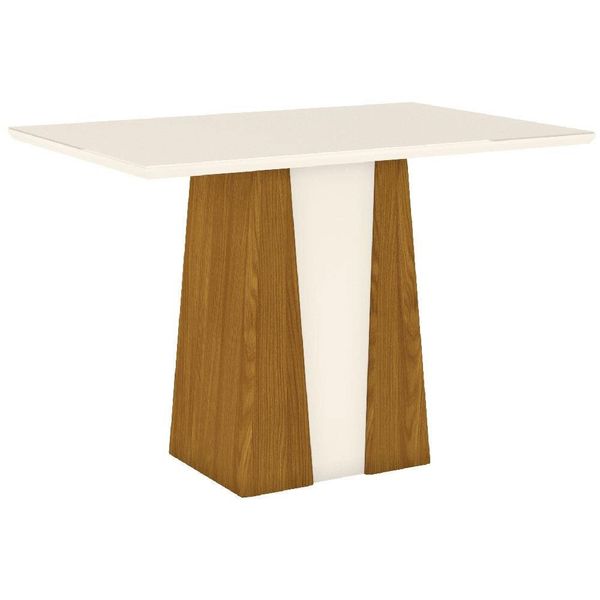 Mesa de Jantar Málaga com 4 Cadeiras Attuale Nature em Suede Henn Nature, Off White e Bege Mesa de Jantar Málaga com 4 Cadeiras Attuale Nature em Suede Henn Nature, Off White e Bege