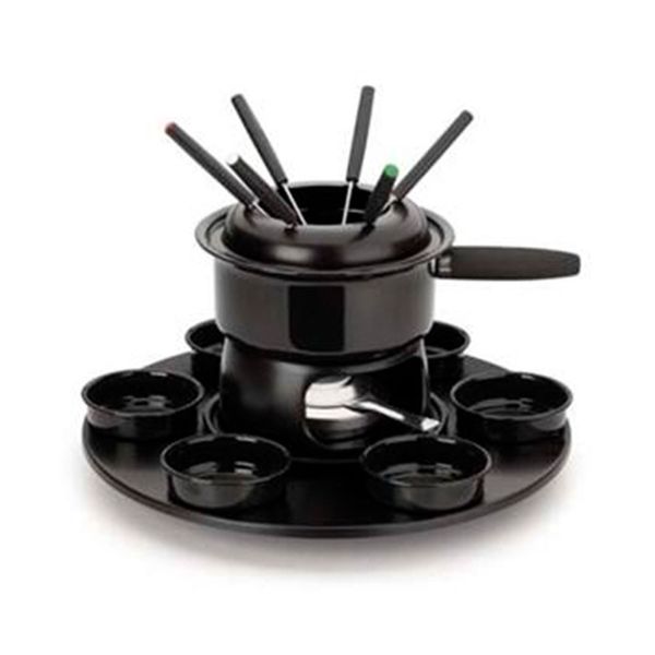 Aparelho de Fondue Lugano Carroussel 17 Peças Forma Preto Aparelho de Fondue Lugano Carroussel 17 Peças Forma Preto
