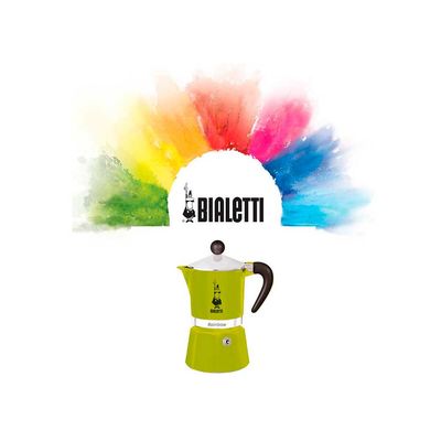 Cafeteira Italiana Bialetti Rainbow em Alumínio 3 Xícaras Verde