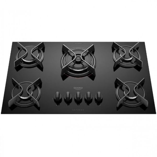 Cooktop a Gás 5 Bocas Dako Supreme com Queimador Tripla Chama Preto / Bivolt Cooktop a Gás 5 Bocas Dako Supreme com Queimador Tripla Chama Preto / Bivolt