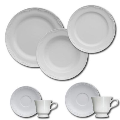Aparelho de Jantar 42 Peças Germer Cottage em Porcelana Branco
