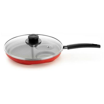 Frigideira Multiflon Breakfast Antiaderente Ultra 7 com Tampa 27 cm Vermelho