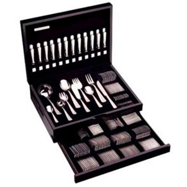 Faqueiro Tramontina Classic com Estojo de Madeira 130 Peças Inox Faqueiro Tramontina Classic com Estojo de Madeira 130 Peças Inox