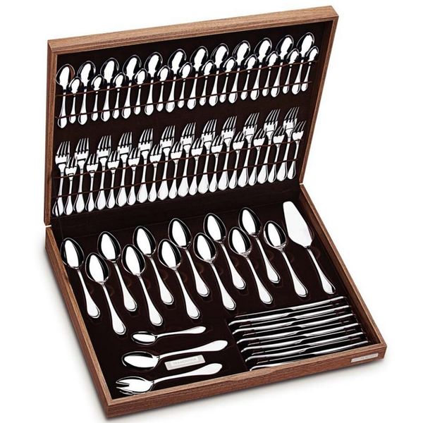 Faqueiro Tramontina Classic com Estojo de Madeira - 101 Peças Inox Faqueiro Tramontina Classic com Estojo de Madeira - 101 Peças Inox