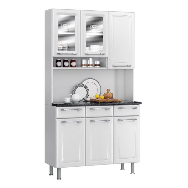 Cozinha Compacta Prisma com 6 Portas e 3 Gavetas Itatiaia Branco
