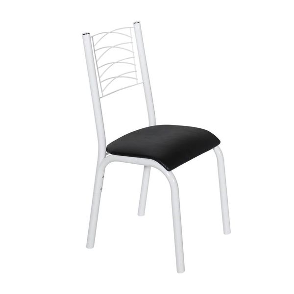 Cadeira Taliz com Assento em Courino Sintético Ciplafe Branco com Preto Cadeira Taliz com Assento em Courino Sintético Ciplafe Branco com Preto
