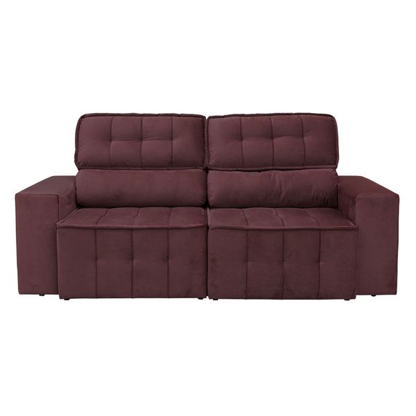 Sofá 4 Lugares Falconi com Assento Retrátil e Encosto Reclinável 219 cm Luizzi Malbec Sofá 4 Lugares Falconi com Assento Retrátil e Encosto Reclinável 219 cm Luizzi Malbec