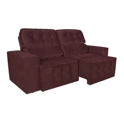 Sofá 4 Lugares Falconi com Assento Retrátil e Encosto Reclinável 219 cm Luizzi Malbec