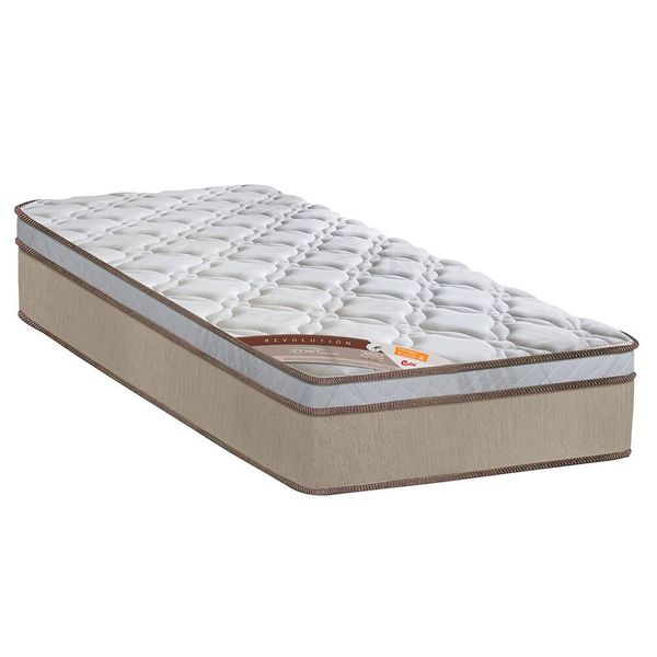Colchão Solteiro Castor Sleep Revolution com Molas Ensacadas e Euro Pillow 27x88x188 cm Branco com Bege Colchão Solteiro Castor Sleep Revolution com Molas Ensacadas e Euro Pillow 27x88x188 cm Branco com Bege