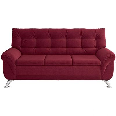 Sofá 3 Lugares Arezzo em Suede Linoforte Vermelho