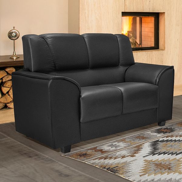 Sofá 2 Lugares Luizzi Caribe II com Revestimento Sintético Preto Sofá 2 Lugares Luizzi Caribe II com Revestimento Sintético Preto