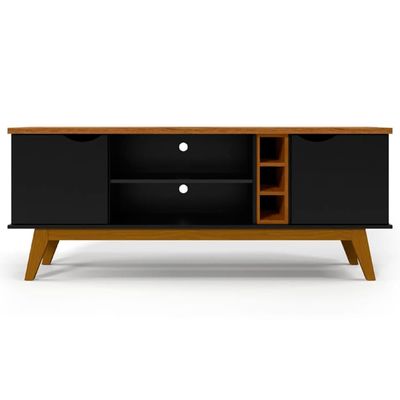 Rack Patrimar Marselha para TV de até 50 Preto com Cedro