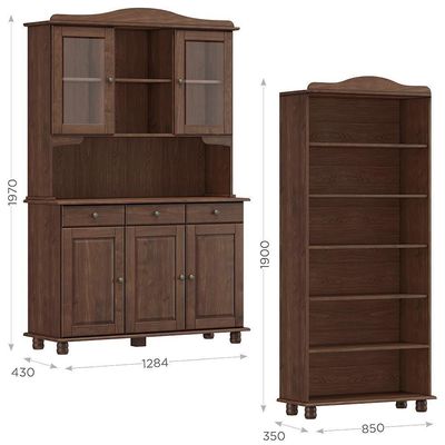 Cristaleira 5 Portas Estante Livreiro Madeira Maciça Cafe Milani Store Cafe