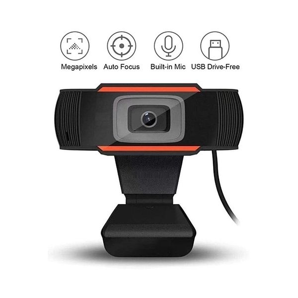 Webcam 1080P 2MP com Microfone Redutor de Ruído preto