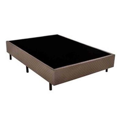 Cama Box de Casal Biflex Ilhéus com Molas Pocket e Euro Pillow 63x138x188cm Marrom com Bege Estampado