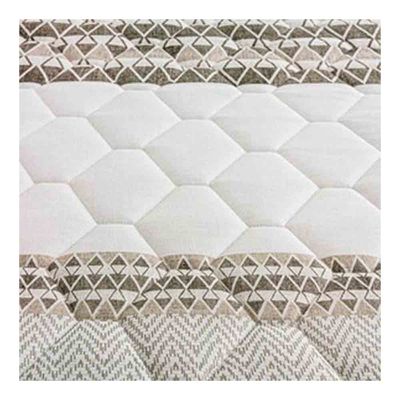 Cama Box de Casal Biflex Ilhéus com Molas Pocket e Euro Pillow 63x138x188cm Marrom com Bege Estampado