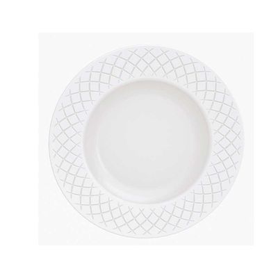 Conjunto com 6 Pratos de Sobremesa Tramontina Ingrid em Porcelana 21 cm Branco