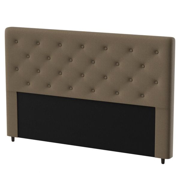 Cabeceira para Cama de Casal Probel Hapton em Tecido Suede Marrom