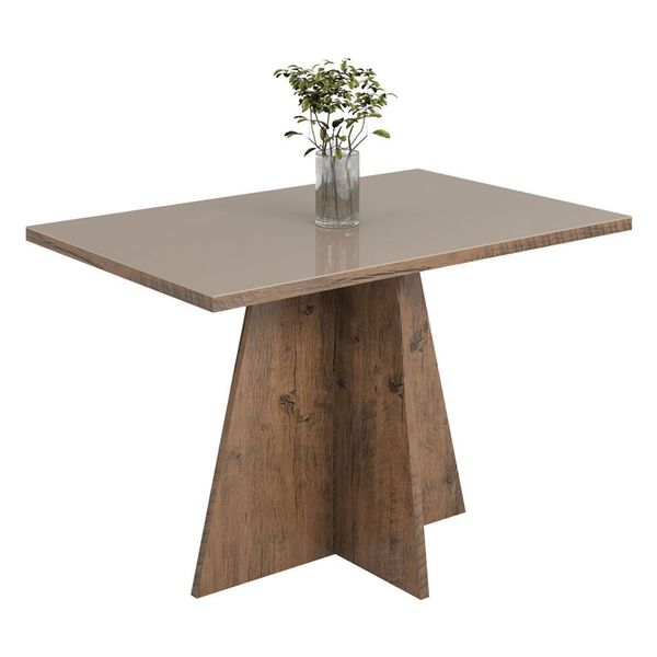 Mesa de Jantar Proença com 4 cadeiras Viero Móveis Fendy, Bronze e Chocolate Mesa de Jantar Proença com 4 cadeiras Viero Móveis Fendy, Bronze e Chocolate