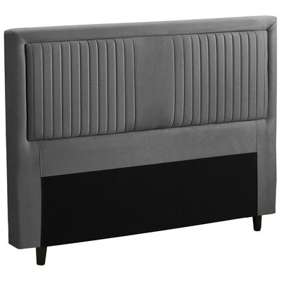 Cabeceira para Cama Queen Size Dobuê Berlim em Tecido Velopus Grafite