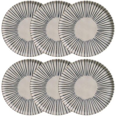 Conjunto de Pratos de Sobremesa Porto Brasil Bio Elemento 21,5cm 6 Peças Cinza