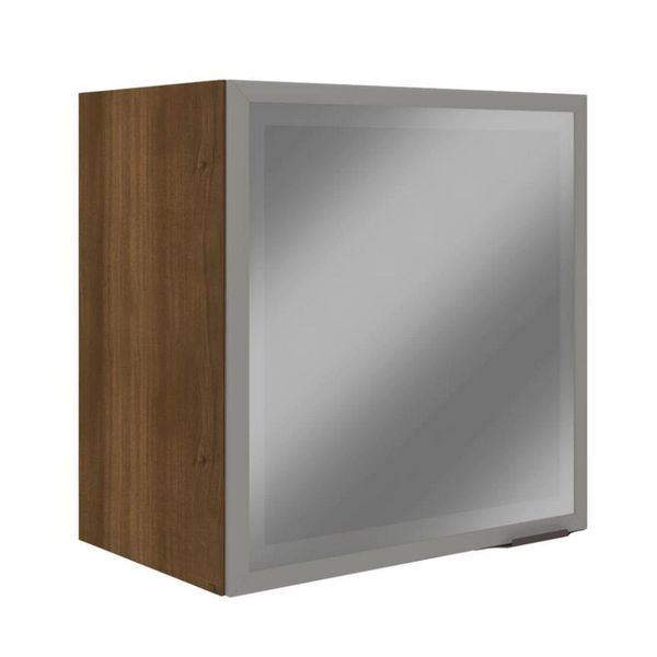 Armário Bartira Línea com 1 Porta de Vidro Nogueira Armário Bartira Línea com 1 Porta de Vidro Nogueira