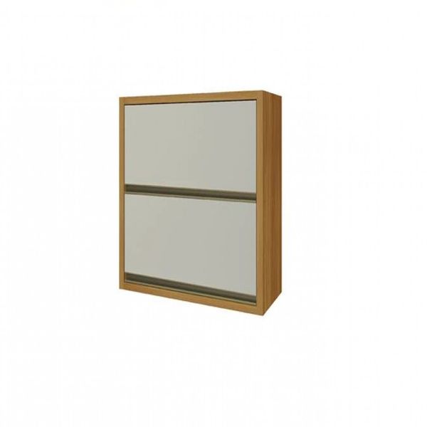 Armário Aéreo Nesher Baronesa 2 Portas 2 Prateleiras 80cm Freijó com Off White