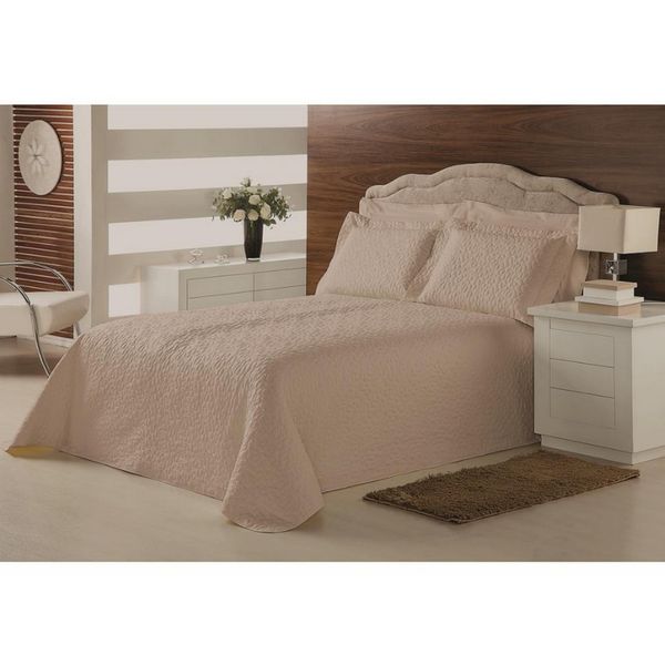 Colcha Matelassê Casal Plumasul em Poliéster e Microfibra com Soft Touch 3 Peças Marrom